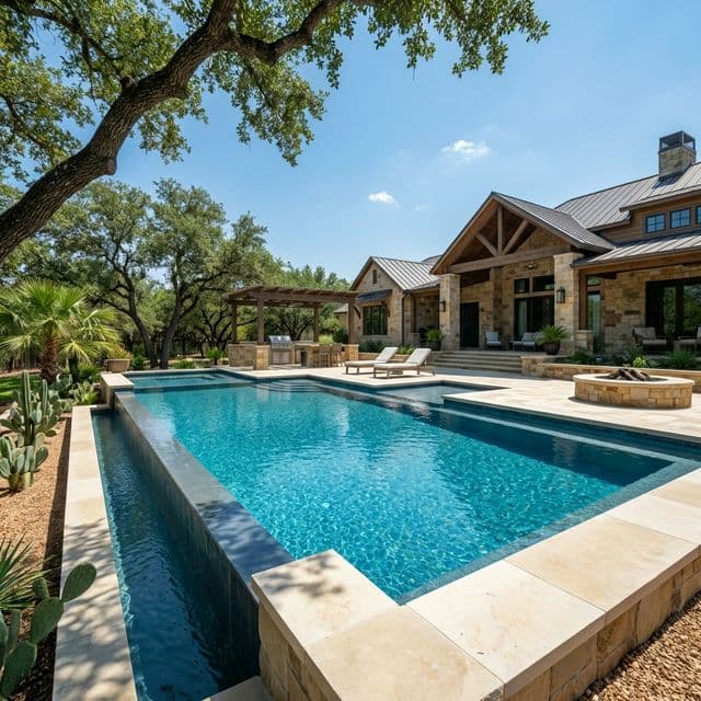 Beautiful pool serviced by Simplified Pools in DFW North Texas